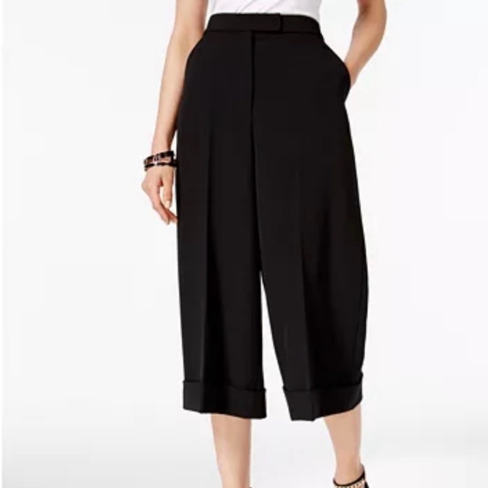 NWT New Anne Klein Black Cuff Women's Culotte pants sz 14